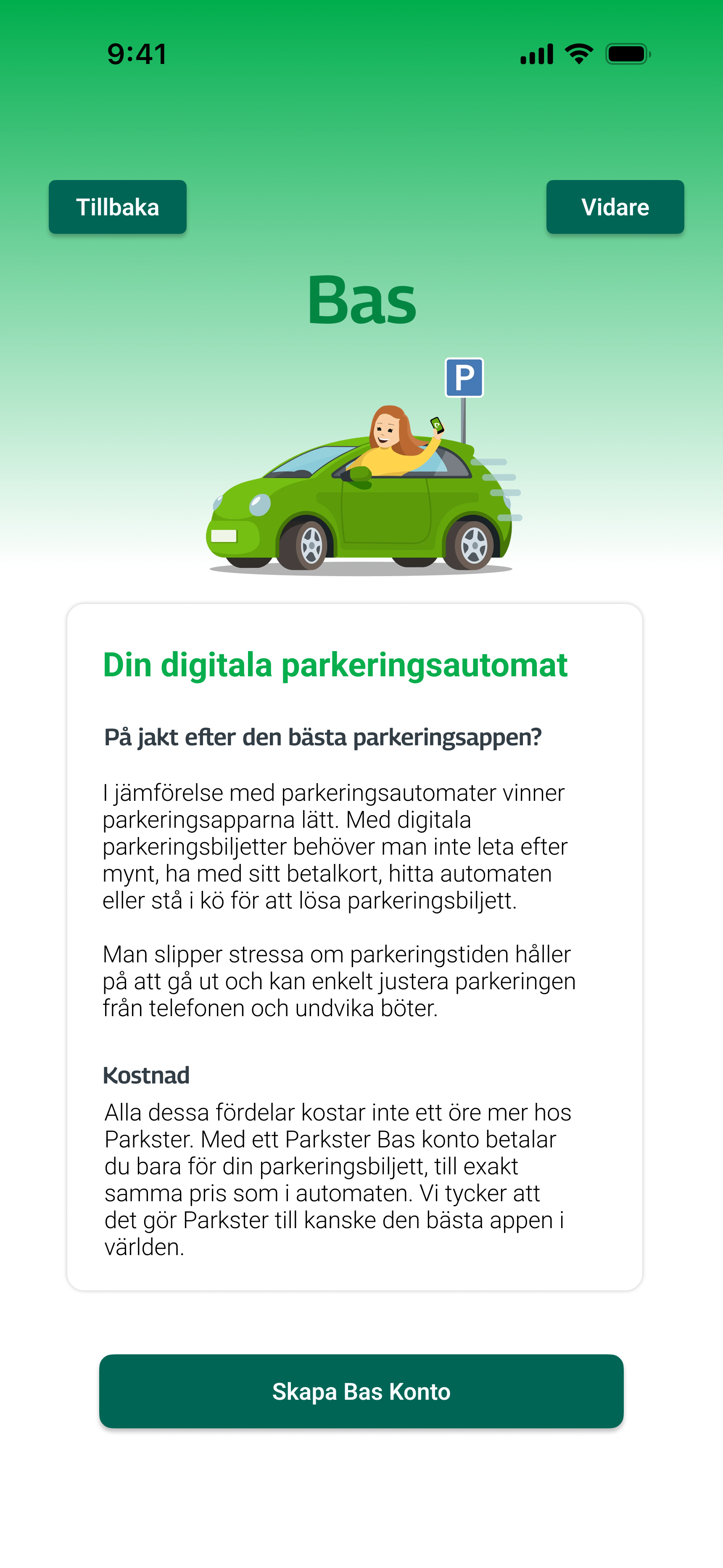 Parkster Bas info page