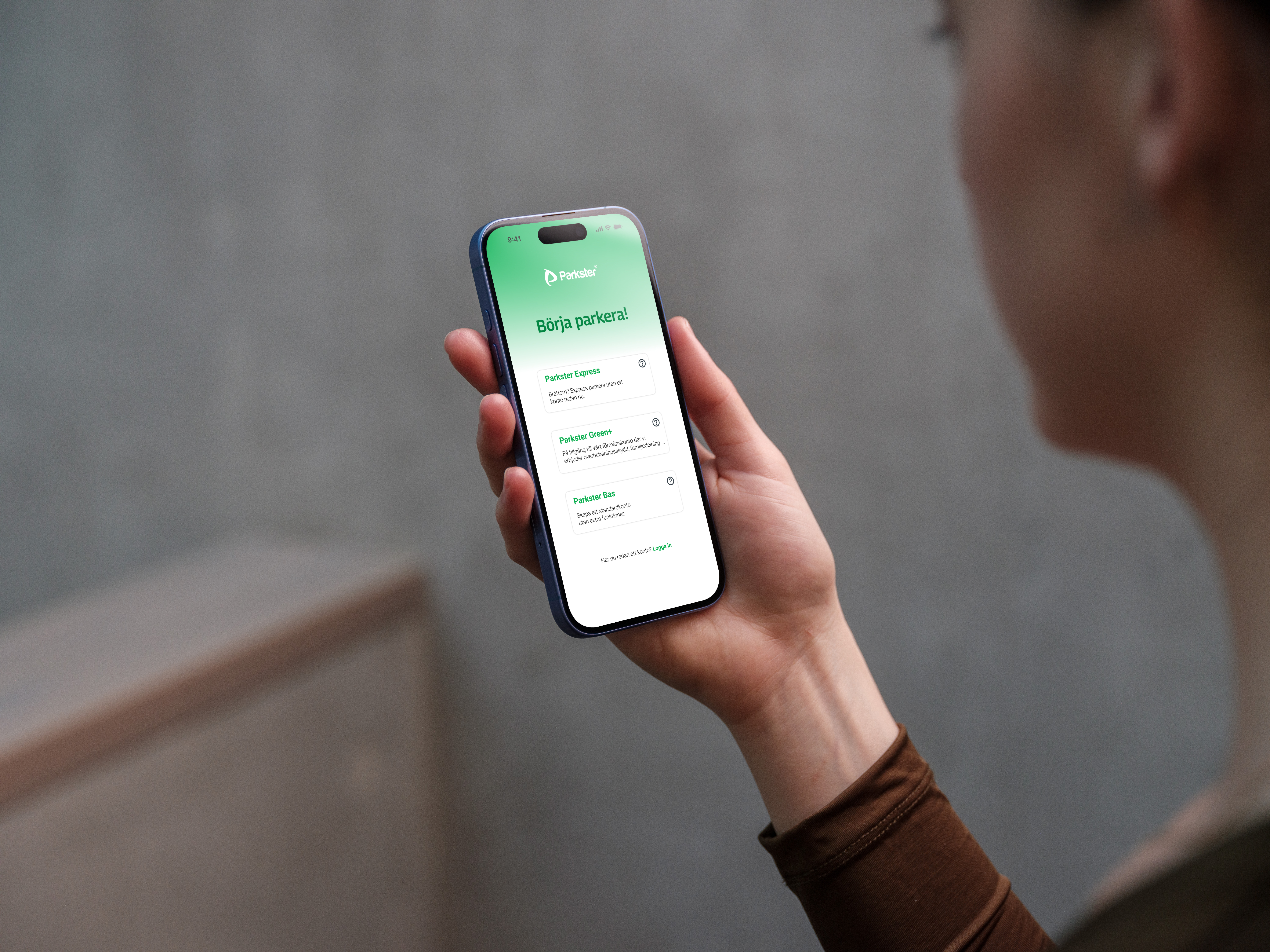 Parkster app prototype on iPhone
