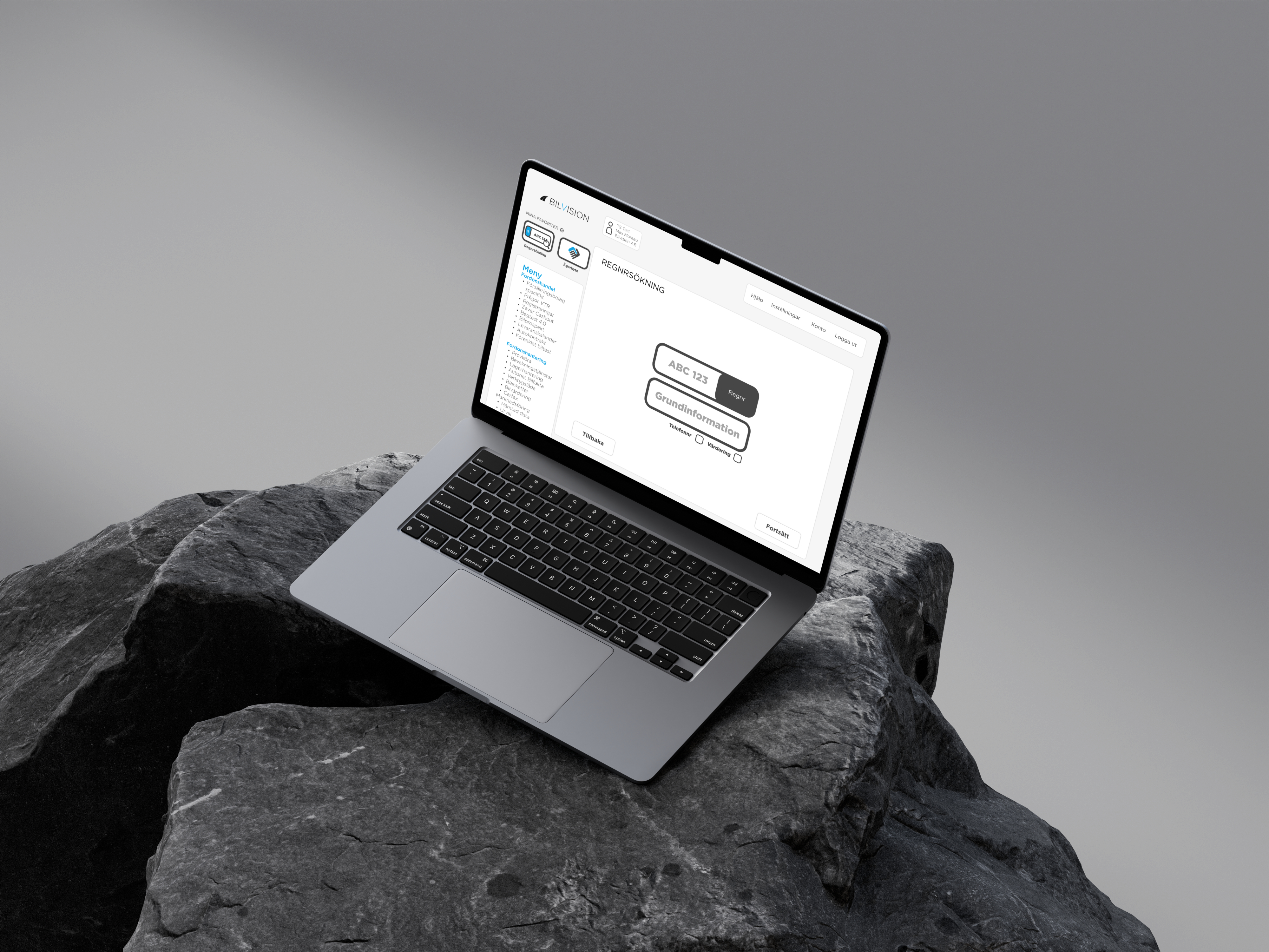 Bilvision prototype on MacBook