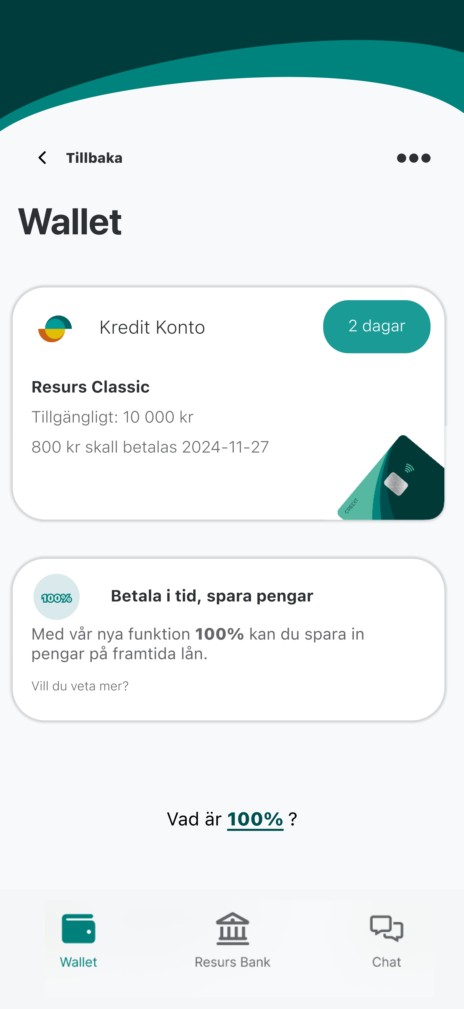 Resurs app feature screen