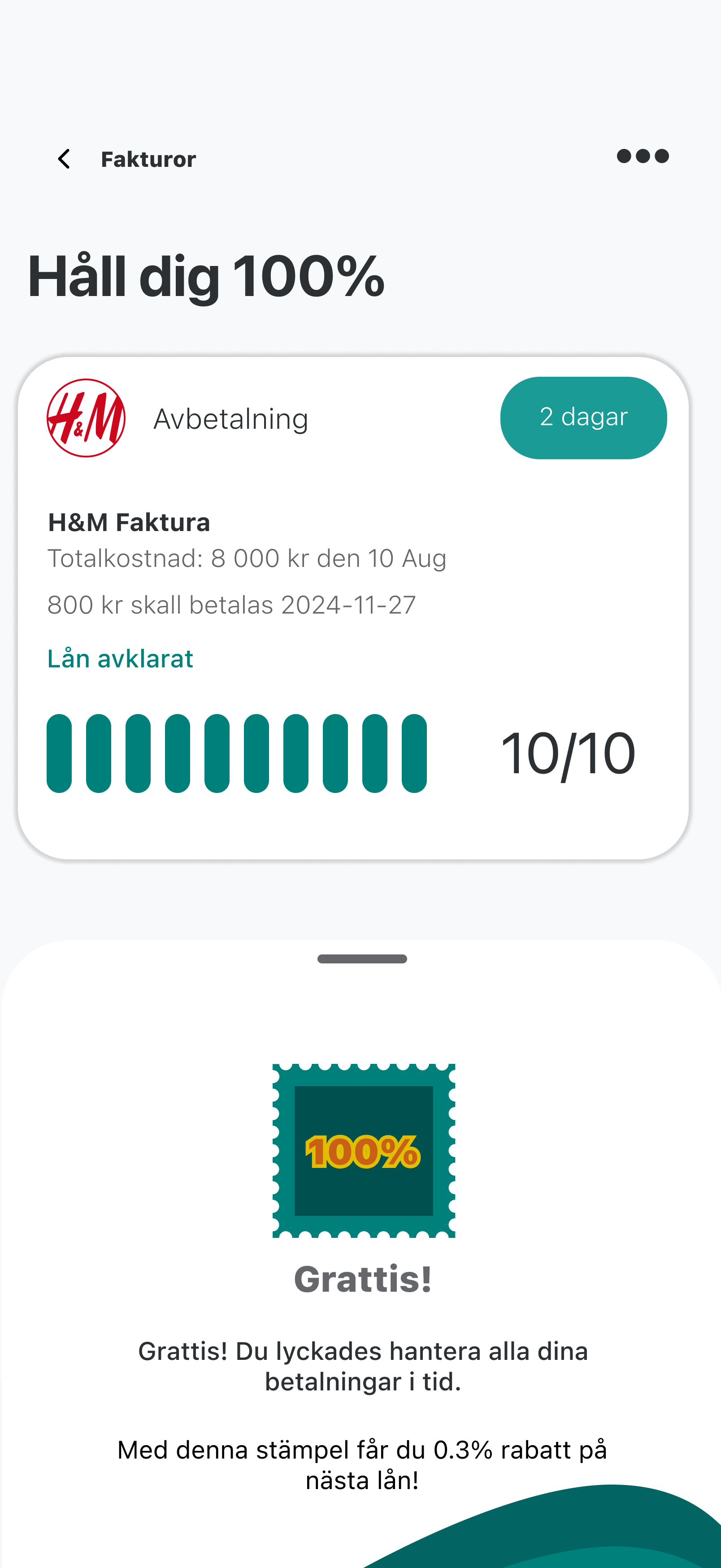 Resurs app 100% status