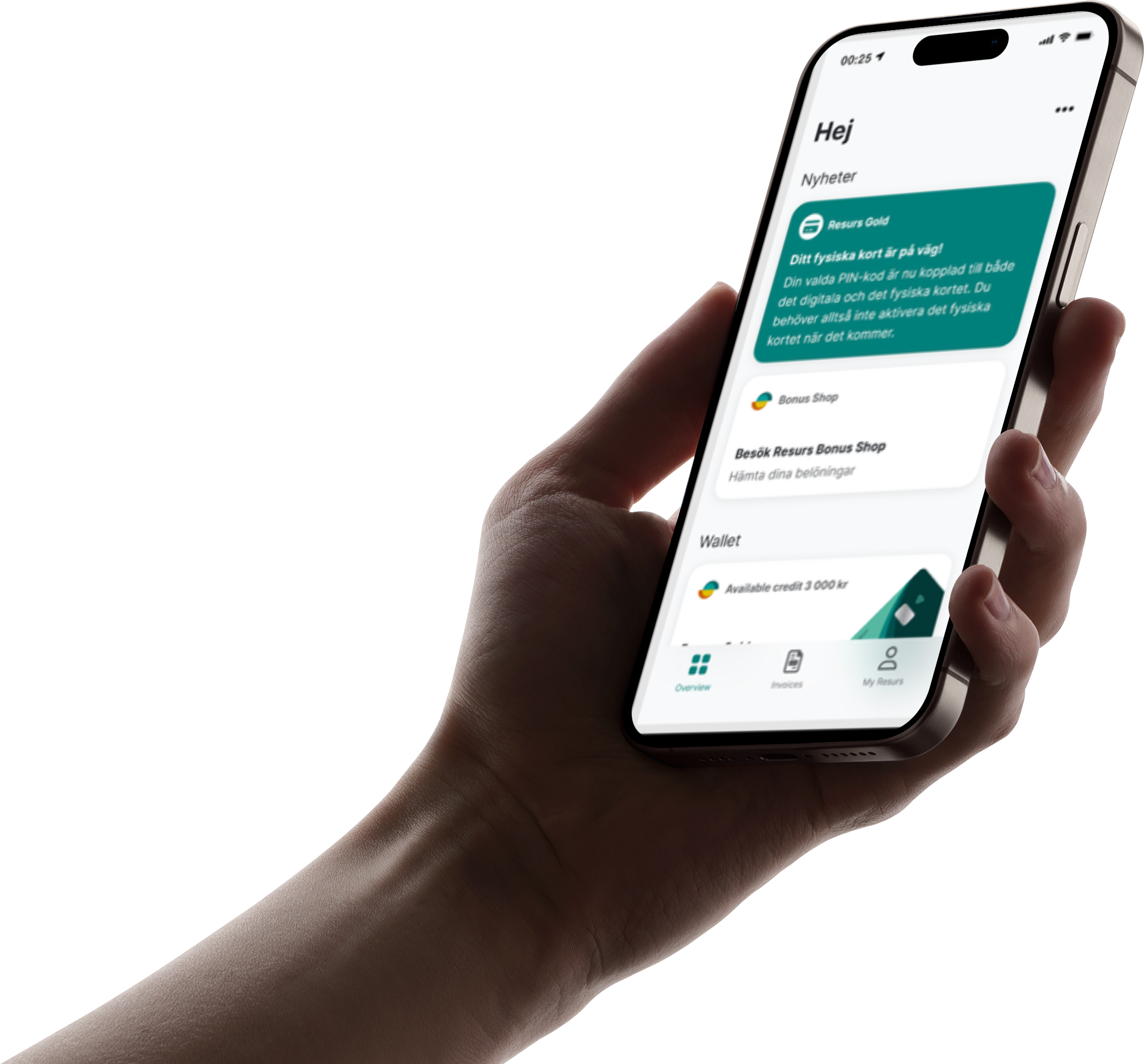 Hi-fi prototype — news and wallet screen