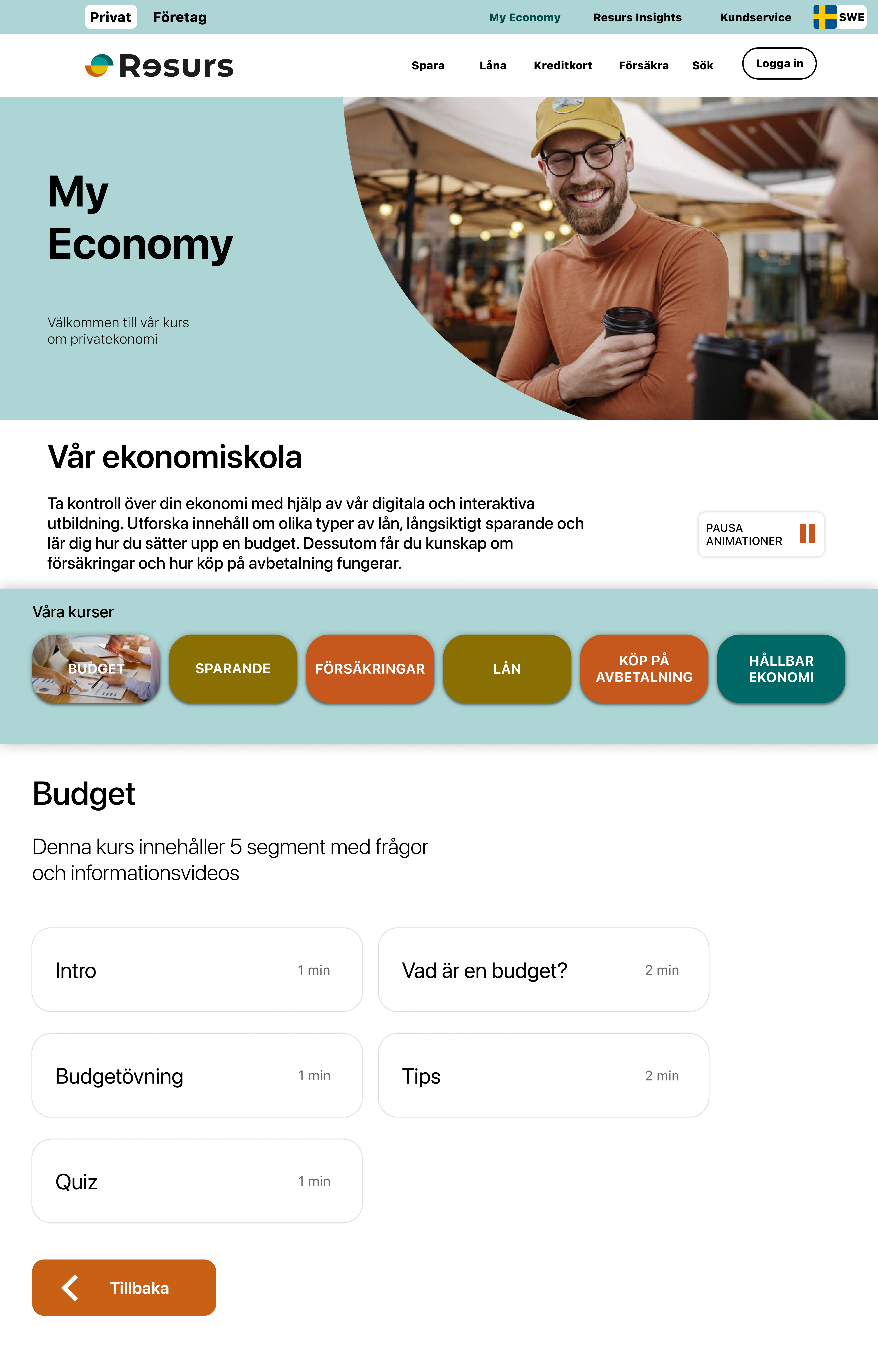 My Economy landing page redesign